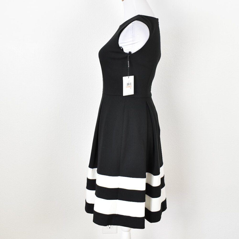Calvin Klein Stripe A-Line Fit and Flare Dress NEW - 2 - Picture 6 of 9